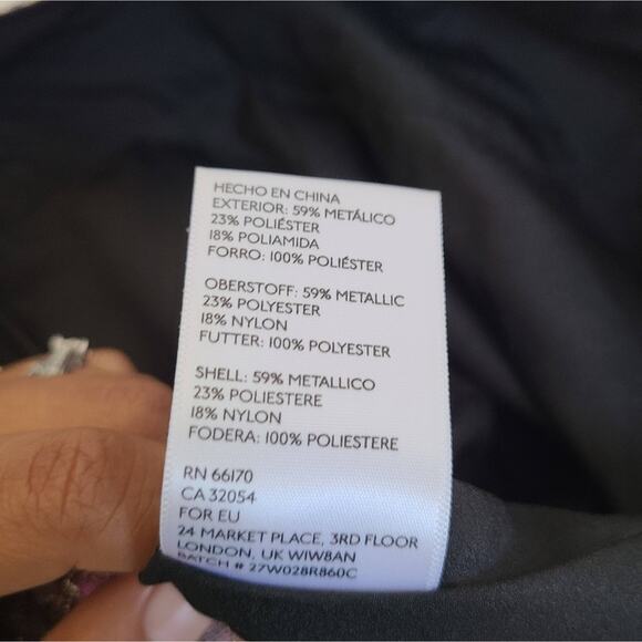 Urban Outfitters Kimchi Blue Floral Metallic Jacquard Pleated Skirt Size 6 - Picture 7 of 9